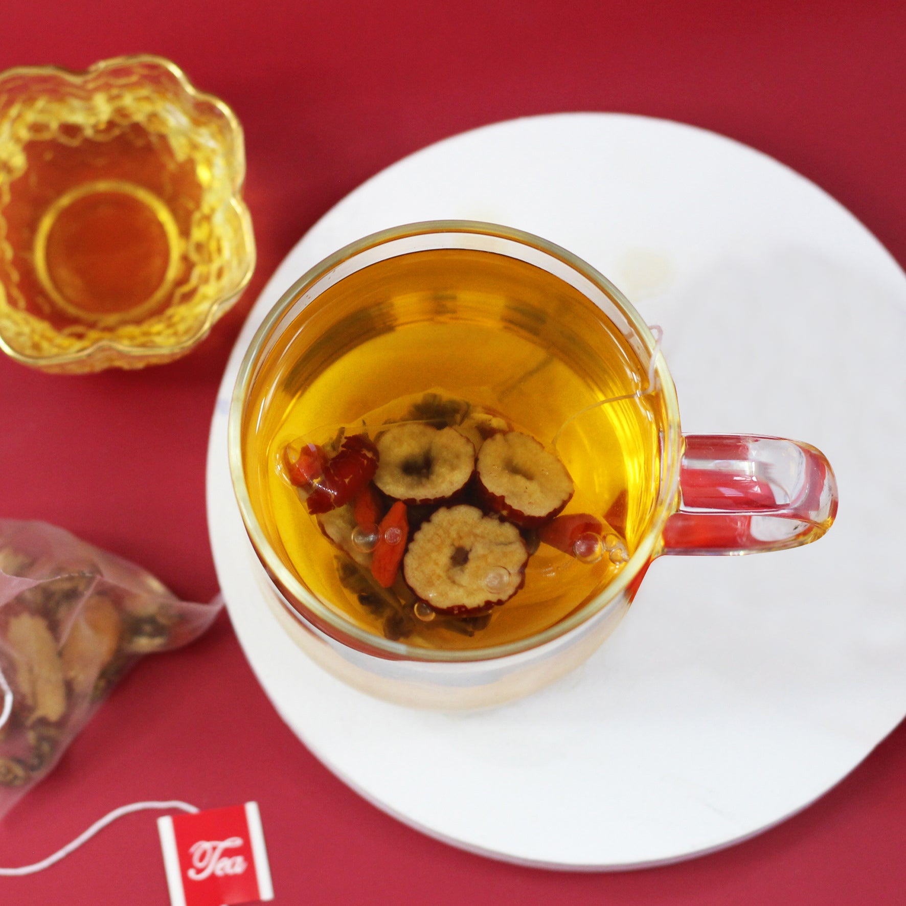 【气血不足喝】人参桂圆七宝茶 桂圆红枣枸杞茶人参红茶 袋泡茶三角茶包